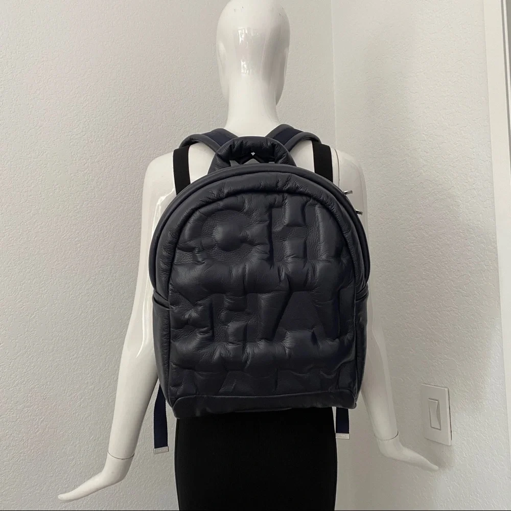 Chanel Doudoune navy leather Backpack